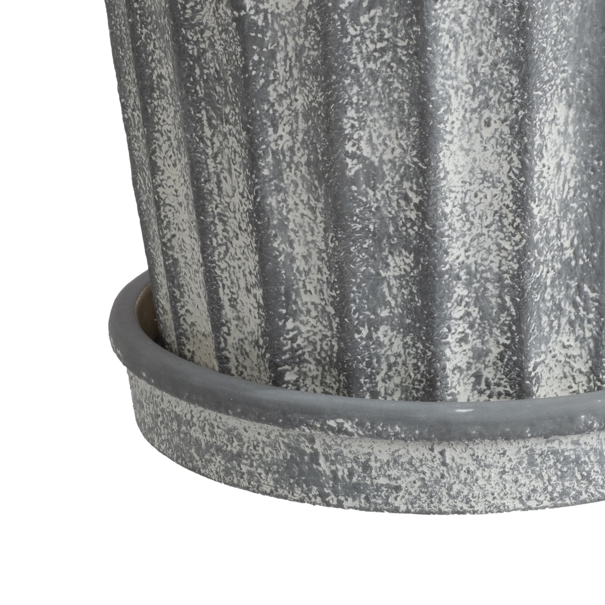 8.1 in Shell Gray Ceramic Planter Pot