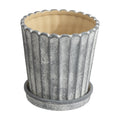 8.1 in Shell Gray Ceramic Planter Pot